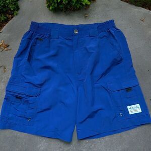 Bimini Bay Performance Outdoors Fishing Navy Blue Nylon Shorts Men's Size Medium